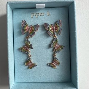 Piper. k TRIPLE BUTTERFLY EARRINGS